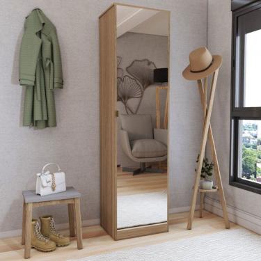 Imagem de Armário Multiuso com Sapateira Reflexo 1 Porta Espelhada Amêndola Touch - Panorama Móveis