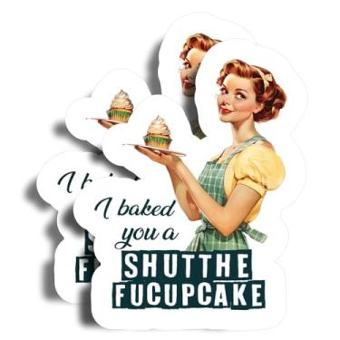Imagem de Ímã I Baked You A Shut The Fucupcake - 12,7 cm no lado mais longo - Sarcasm Baking - Pacote com 2 - Ímã forte grosso - Ímã de para-choque para geladeira, caixa de ferramentas, carros - Feito nos EUA