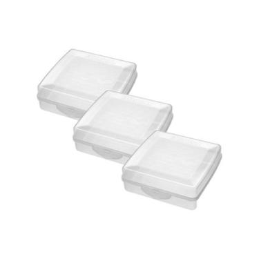 Imagem de Kit 3 Sanduicheiras Plástico Sanduiche Sanremo Transparente