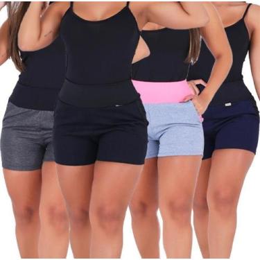 Imagem de Short Moletinho Moletom Fitness Feminino Com Bolso Ótimo Para Caminhar