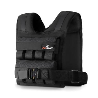 Imagem de Colete com peso ajustável Amstaff com blocos de ferro – Coletes de peso para homens e mulheres – Colete versátil para exercícios físicos, treinamento de força e resistência, corrida, crossfit (16,3 kg