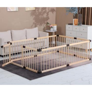 Imagem de Cercadinho para bebês Conababy de madeira 180x200cm com porta de segur