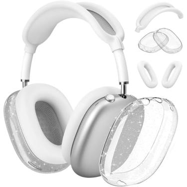 Imagem de Youtec Capa compatível com Apple AirPods Max, TPU macio antiarranhões, capa para fone de ouvido/capa para fones de ouvido AirPods Max, branco brilhante