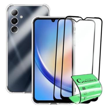 Imagem de Kit Capa Capinha Anti Impacto + 2 Películas Ceramica 9D Para Samsung Galaxy A34