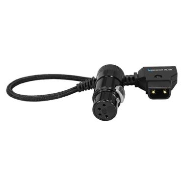 Imagem de KONDOR BLUE | 6" D-Tap to 4 Pin XLR Female Right Angle Power Cable | for Blackmagic URSA Mini Pro, Sony Venice F5 F55, Panasonic Varicam, TV Logic Field Monitor, & More | Black