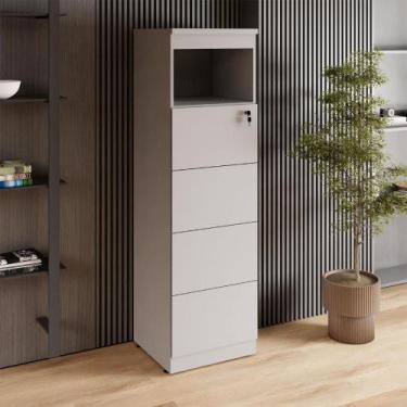 Imagem de Armário Escritório 1,60m Arquivo 4 Gavetas Puxador Cava F5 - F5 Office