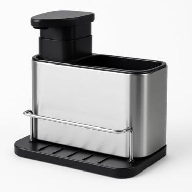 Imagem de Porta Detergente Inox 3 em 1 com Suporte Esponja e Dispenser