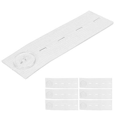 Imagem de Dioche Fivela de Extensão de Correia Ajustável para a Cintura de Maternidade Com o Botão de Alongamento Elástico - Extensor da Cintura Preta para Calças (Branco)