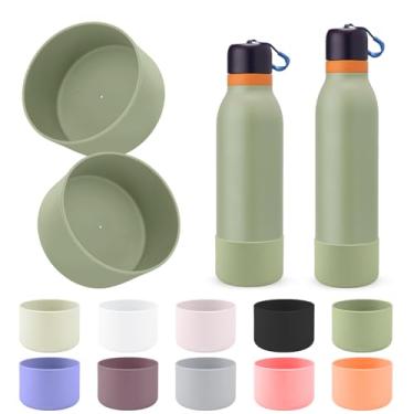 Imagem de BKBY 2 peças de bota de silicone compatíveis com Owala FreeSip Twist 680 g/510 g, capa inferior de manga protetora antiderrapante e anti-arranhões para garrafa de água Owalaa FreeSip Twist