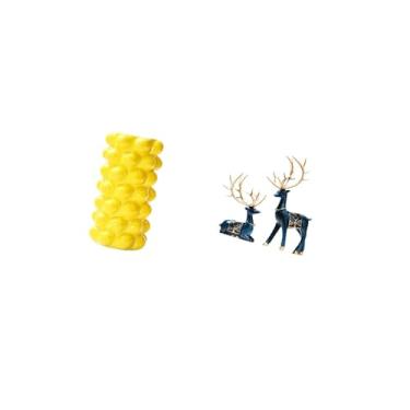 Imagem de Fenteer Vaso de Flores de Porcelana Elegante E Ornamentos de Estátua de Rena para Decoração de Mesa de Sala de Estar, Ornamento de Mesa Exclusivo E Estatuetas