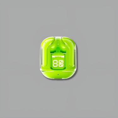 Imagem de Fone Bluetooth Case Transparente Visor Digital LCD TWS Cor:Verde