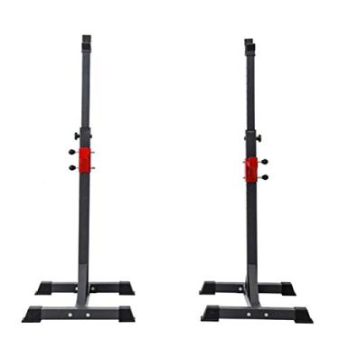 Imagem de LMJYU Suporte de supino ajustável, multifunções sem barras, suporte de halteres portátil para exercícios de corpo inteiro, suporte de halteres, suporte de agachamento, banco B