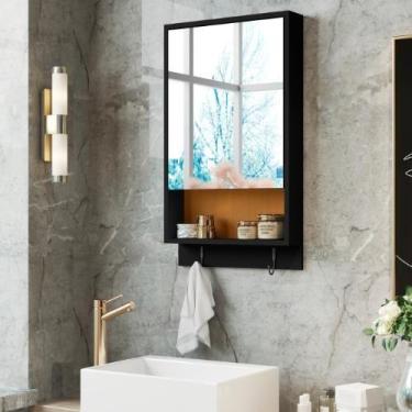 Imagem de Espelheira Armário Aéreo De Banheiro Com Espelho Penelope - JM3 Móveis