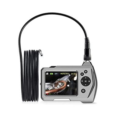 Imagem de Endoscópio industrial HD câmera boroscópio de 3,5 polegadas com luz LED tubo flexível semirrígido recarregável bateria de 2600 mAh para inspeção de dutos