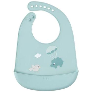 Imagem de Babador Silicone Com Pega Migalhas Cloudy Verde - Buba