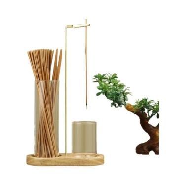 Imagem de Incensário Anti-Cinzas 2 Em 1 Com Organizador De Varetas De Vidro Para