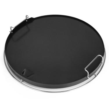 Imagem de onlyfire Grelha antiaderente revestida de cerâmica para churrasqueira Kamado Joe Classic & Large Green Egg Grill, Round Grill Plancha com alças removíveis, acessórios para churrasqueira