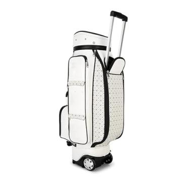 Imagem de LNGCLTEZ Bolsa feminina para carrinho de golfe, fácil de transportar e resistente com rodas, fácil de transportar e economizar espaço, bolsa de golfe organizada leve