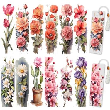 Imagem de Dorsbaby 24 peças de flores em aquarela UV DTF para copos, lindo design de padrão de livro, papel marcador UV DTF, adequado para marcadores de página DIY