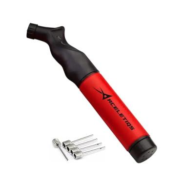 Imagem de Bomba de bola para bolas esportivas – Bomba manual – Inflador de basquete, bola de futebol, vôlei e futebol – Sistema de empurrar e puxar para inflação rápida – Inclui conjunto de 5 agulhas