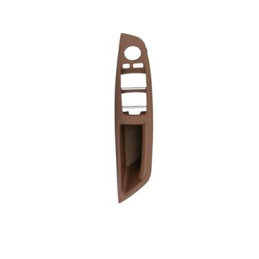 Imagem de Compatível com BMW Série 5 F10 F11 F18 520i 523i 525i 528i 535i 7 PCS Novo painel de interruptor de janela de apoio de braço de porta interior Conjunto de maçaneta de tração(Red Wine-A)