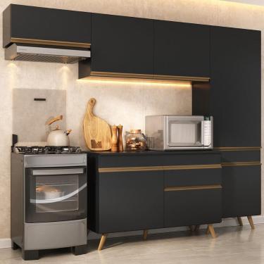 Imagem de Armário Cozinha Modulada Compacta 252cm com Balcão Veneza Multimóveis MP3761