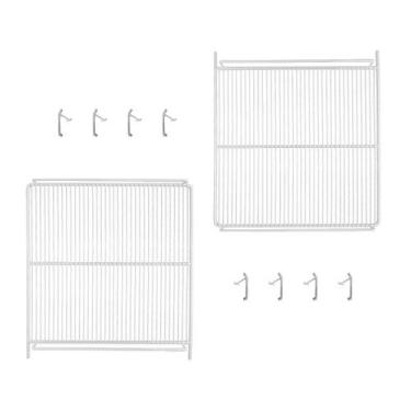 Imagem de KIT - 2 Prateleiras Grade Branca Visa VN50 VB52 VF50 + 8 Ganchos Supor