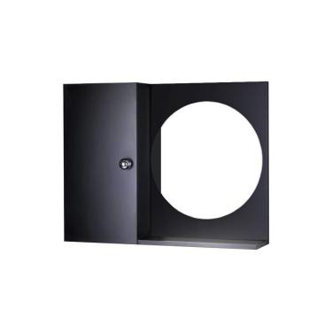 Imagem de Armário para Banheiro com Espelho Redondo Preto