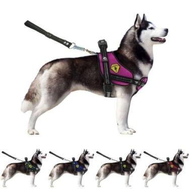 Imagem de Coleira Peitoral Para Cachorro Grande Com Alça Reforçada Guia Ajustáve