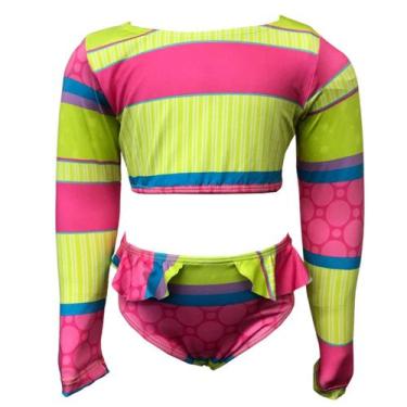 Imagem de Biquíni Infantil Cropped Com Proteção Uv50 Moda PraiaPiscina - Love4Ho