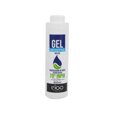 Imagem de Álcool em Gel 70% Antisséptico Neutro 800ml - Eico Cosméticos