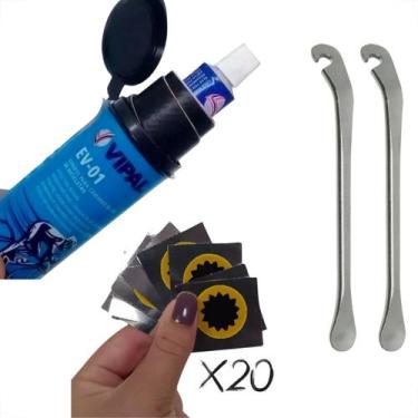Imagem de Kit Remendo Bike Pneu de Moto de Bicicleta Vipal + 20 Remendos Estrela