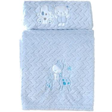 Imagem de Cobertor Bebê Fluffy 110x90 com Aplique Bordado