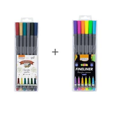 Imagem de Kit 2 Estojos Canetinhas Fineliners 0.4mm - BRW