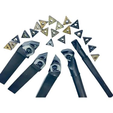 Imagem de 2X Ferramenta Para Torno 5 Suportes + 20 Pastilhas Tnmg Tsb