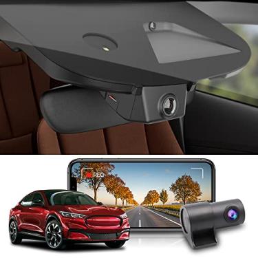 Imagem de Fitcamx Frente 2160P+Traseiro 1080P Carro Câm para Ford Mustang Mach-E 2021-2025 GT Select Premium, OEM Aparência, 2 Way HD Vídeo, WiFi & APP, Loop Gravação, G-Sensor, Plug&Play, 128GB Cartão