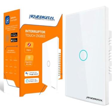 Imagem de Interruptor Inteligente ZigBee 1, 2, 3 ou 4 Botões Touch Compatível Tuya Smart Life Alexa e Google Assistent - Novadigital (1 Botão, Branco)