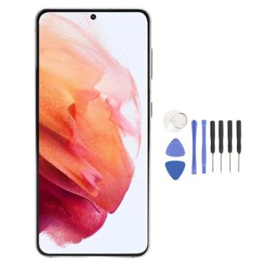 Imagem de Substituição de montagem de tela LCD para S21 5G SM G991B DS 15.7 cm tela digitalizadora sensível ao toque com kit de ferramentas de moldura, tela de qualidade premium, suporte multitoque de alta