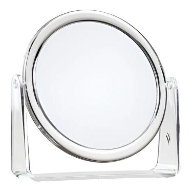 Imagem de Espelho Redondo Dupla Face Para Mesa e Com Suporte - Quanhe