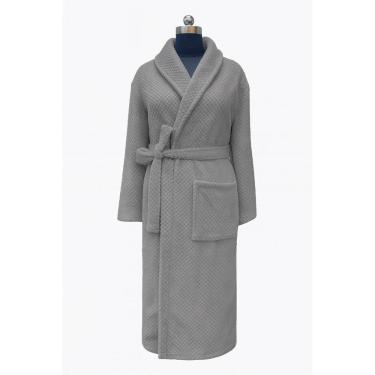 Imagem de Roupão Unissex Em Microfibra Felpuda M - Habitat - Cinza