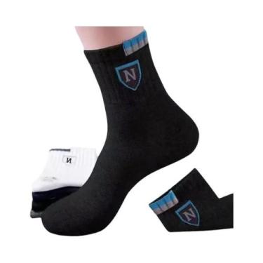 Imagem de Meias Masculinas De Comprimento Médio Com Estampa De Letras, Meias Esp
