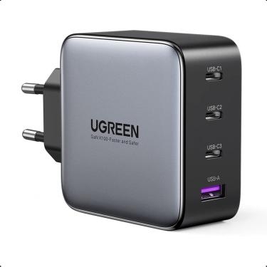 Imagem de Carregador Rápido 100W ugreen Nexode USB C GaN - ( 3 USB-C + 1 usb-a )