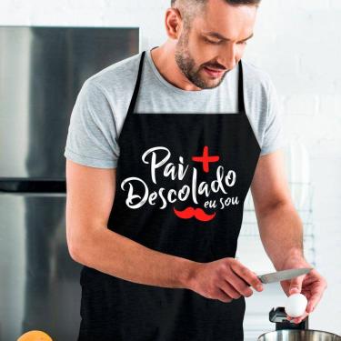 Imagem de Avental Para Cozinha Pai Descolado Cores Preto Branco