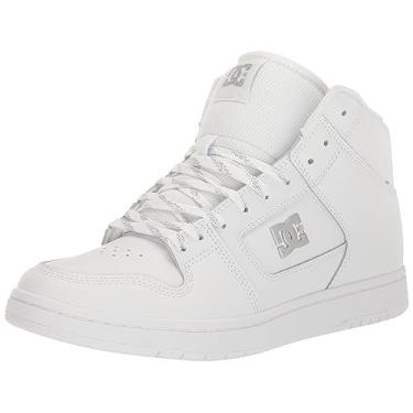 Imagem de DC Tênis feminino de skate Manteca 4 de cano alto, Branco/Prata, 35