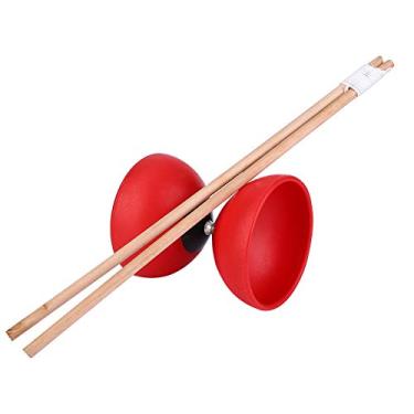 Imagem de Conjunto De Diabolo De Rolamento Triplo,Conjunto De Diabolo, Ioiô Chinês Com Bastões De Diabolo Coloridos(红色)