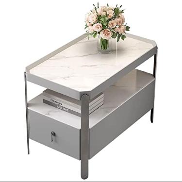 Imagem de Mesa de cabeceira de luxo com gaveta, mesas de cabeceira para sala de estar, quarto, varanda, armário de arquivos com gavetas deslizantes e prateleira de armazenamento para mesa de centro de escritório doméstico para Livin