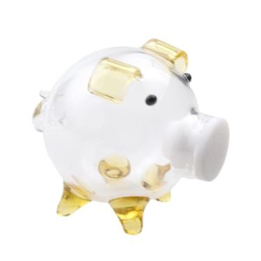 Imagem de Bothyi Cofrinho de porco transparente, cofrinho de vidro transparente, enfeite de novidade, garrafas minúsculas, jarra de vidro transparente, presentes de