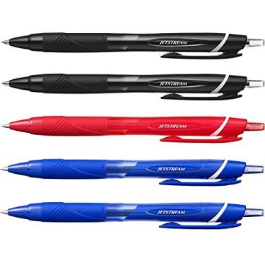 Imagem de Uni-Ball - Caneta esferogr fica retr til Jetstream SXN-150-0,7 mm [pacote com 5 = 2 pretas, 2 azuis, 1 vermelha]