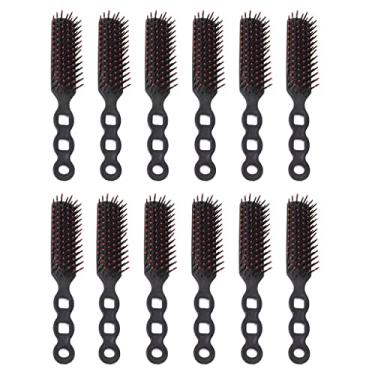 Imagem de 12 pçs escova de cabelo desembaraçadora desembaraçadora escova de cabelo massageador de couro cabeludo liso cacheado cabelo molhado penteados penteados para mulheres