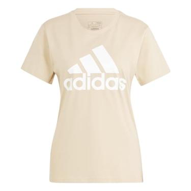 Imagem de Camiseta Adidas Big Logo Feminina Bege e Branca